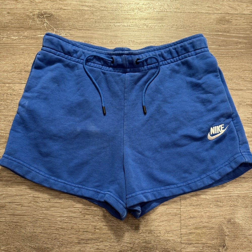 Nike Shorts Womens Small Blue Fleece Sportswear Essential Terry CJ2158-480 Adult